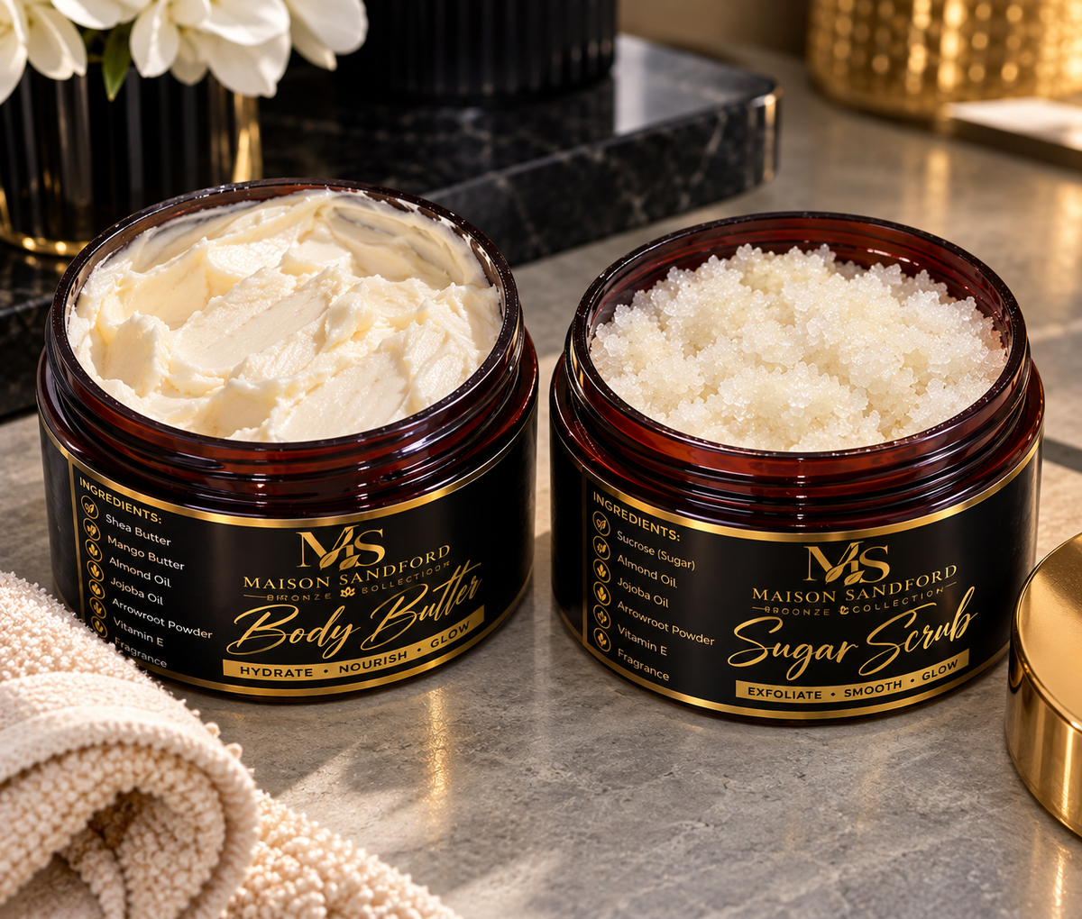 Maison Sandford Luxury Whipped Body Butter – 8 oz

Maison Sandford Luxury Sugar Body Scrub – 8 oz